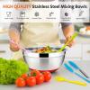 image22Piece Mixing Bowls with Lids ampamp Accessories Set Efar Stainless Steel Nesting Bowls with Colorful Covers ampamp NonSlip Bottoms Metal Bowls for CookingBakingServingStorage  Size 73525151 QTColorful