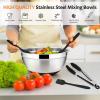 image22Piece Mixing Bowls with Lids ampamp Accessories Set Efar Stainless Steel Nesting Bowls with Colorful Covers ampamp NonSlip Bottoms Metal Bowls for CookingBakingServingStorage  Size 73525151 QTBlack