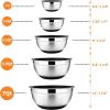 image22Piece Mixing Bowls with Lids ampamp Accessories Set Efar Stainless Steel Nesting Bowls with Colorful Covers ampamp NonSlip Bottoms Metal Bowls for CookingBakingServingStorage  Size 73525151 QTBlack