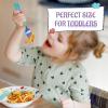 imageEfar 12Piece Kids Silverware Stainless Steel Toddler Preschooler Utensils with Adult Look Hammered Flatware Includes 4 Forks 4 Spoons 4 Knives Safe for Self Feeding NonToxic ampamp Dishwasher SafeRainbow