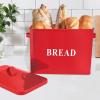 imageEfar Bread Box Metal Bread Box with Lid for Kitchen Countertop Large Bread Bin Holder Storage Container  13quot x 98quot x 73quot  Holds 2 Loaves Modern Farmhouse ampamp Vintage Style  WhiteRed