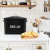 imageEfar Bread Box Metal Bread Box with Lid for Kitchen Countertop Large Bread Bin Holder Storage Container  13quot x 98quot x 73quot  Holds 2 Loaves Modern Farmhouse ampamp Vintage Style  WhiteBlack