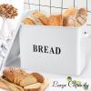 imageEfar Bread Box Metal Bread Box with Lid for Kitchen Countertop Large Bread Bin Holder Storage Container  13quot x 98quot x 73quot  Holds 2 Loaves Modern Farmhouse ampamp Vintage Style  WhiteWhite