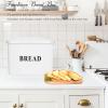 imageEfar Bread Box Metal Bread Box with Lid for Kitchen Countertop Large Bread Bin Holder Storage Container  13quot x 98quot x 73quot  Holds 2 Loaves Modern Farmhouse ampamp Vintage Style  WhiteWhite