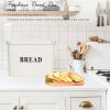 imageEfar Bread Box Metal Bread Box with Lid for Kitchen Countertop Large Bread Bin Holder Storage Container  13quot x 98quot x 73quot  Holds 2 Loaves Modern Farmhouse ampamp Vintage Style  WhiteCream