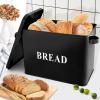imageEfar Bread Box Metal Bread Box with Lid for Kitchen Countertop Large Bread Bin Holder Storage Container  13quot x 98quot x 73quot  Holds 2 Loaves Modern Farmhouse ampamp Vintage Style  WhiteBlack
