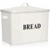 imageEfar Bread Box Metal Bread Box with Lid for Kitchen Countertop Large Bread Bin Holder Storage Container  13quot x 98quot x 73quot  Holds 2 Loaves Modern Farmhouse ampamp Vintage Style  WhiteCream