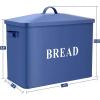 imageEfar Bread Box Metal Bread Box with Lid for Kitchen Countertop Large Bread Bin Holder Storage Container  13quot x 98quot x 73quot  Holds 2 Loaves Modern Farmhouse ampamp Vintage Style  WhiteBlue