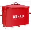 imageEfar Bread Box Metal Bread Box with Lid for Kitchen Countertop Large Bread Bin Holder Storage Container  13quot x 98quot x 73quot  Holds 2 Loaves Modern Farmhouse ampamp Vintage Style  WhiteRed