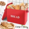 imageEfar Bread Box Metal Bread Box with Lid for Kitchen Countertop Large Bread Bin Holder Storage Container  13quot x 98quot x 73quot  Holds 2 Loaves Modern Farmhouse ampamp Vintage Style  WhiteRed