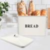 imageEfar Bread Box Metal Bread Box with Lid for Kitchen Countertop Large Bread Bin Holder Storage Container  13quot x 98quot x 73quot  Holds 2 Loaves Modern Farmhouse ampamp Vintage Style  WhiteCream