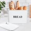 imageEfar Bread Box Metal Bread Box with Lid for Kitchen Countertop Large Bread Bin Holder Storage Container  13quot x 98quot x 73quot  Holds 2 Loaves Modern Farmhouse ampamp Vintage Style  WhiteWhite