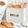 imageEfar Bread Box Metal Bread Box with Lid for Kitchen Countertop Large Bread Bin Holder Storage Container  13quot x 98quot x 73quot  Holds 2 Loaves Modern Farmhouse ampamp Vintage Style  WhiteCream