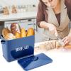 imageEfar Bread Box Metal Bread Box with Lid for Kitchen Countertop Large Bread Bin Holder Storage Container  13quot x 98quot x 73quot  Holds 2 Loaves Modern Farmhouse ampamp Vintage Style  WhiteBlue