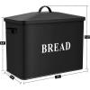 imageEfar Bread Box Metal Bread Box with Lid for Kitchen Countertop Large Bread Bin Holder Storage Container  13quot x 98quot x 73quot  Holds 2 Loaves Modern Farmhouse ampamp Vintage Style  WhiteBlack