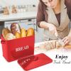imageEfar Bread Box Metal Bread Box with Lid for Kitchen Countertop Large Bread Bin Holder Storage Container  13quot x 98quot x 73quot  Holds 2 Loaves Modern Farmhouse ampamp Vintage Style  WhiteRed