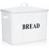 imageEfar Bread Box Metal Bread Box with Lid for Kitchen Countertop Large Bread Bin Holder Storage Container  13quot x 98quot x 73quot  Holds 2 Loaves Modern Farmhouse ampamp Vintage Style  WhiteWhite
