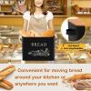 imageEfar Bread Box for Kitchen Countertop Metal Bread Storage Container Bin with Bamboo Lid for Cutting Bread Extra Large ampamp Farmhouse Style 13 x 72 x98 WhiteBlack