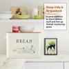 imageEfar Bread Box for Kitchen Countertop Metal Bread Storage Container Bin with Bamboo Lid for Cutting Bread Extra Large ampamp Farmhouse Style 13 x 72 x98 WhiteCream