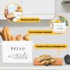 imageEfar Bread Box for Kitchen Countertop Metal Bread Storage Container Bin with Bamboo Lid for Cutting Bread Extra Large ampamp Farmhouse Style 13 x 72 x98 WhiteWhite
