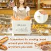 imageEfar Bread Box for Kitchen Countertop Metal Bread Storage Container Bin with Bamboo Lid for Cutting Bread Extra Large ampamp Farmhouse Style 13 x 72 x98 WhiteCream