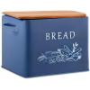 imageEfar Bread Box for Kitchen Countertop Metal Bread Storage Container Bin with Bamboo Lid for Cutting Bread Extra Large ampamp Farmhouse Style 13 x 72 x98 WhiteNavy Blue