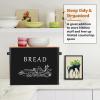 imageEfar Bread Box for Kitchen Countertop Metal Bread Storage Container Bin with Bamboo Lid for Cutting Bread Extra Large ampamp Farmhouse Style 13 x 72 x98 WhiteBlack