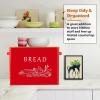 imageEfar Bread Box for Kitchen Countertop Metal Bread Storage Container Bin with Bamboo Lid for Cutting Bread Extra Large ampamp Farmhouse Style 13 x 72 x98 WhiteRed