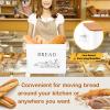 imageEfar Bread Box for Kitchen Countertop Metal Bread Storage Container Bin with Bamboo Lid for Cutting Bread Extra Large ampamp Farmhouse Style 13 x 72 x98 WhiteWhite