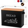 imageEfar Bread Box for Kitchen Countertop Metal Bread Storage Container Bin with Bamboo Lid for Cutting Bread Extra Large ampamp Farmhouse Style 13 x 72 x98 WhiteBlack
