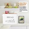 imageEfar Bread Box for Kitchen Countertop Metal Bread Storage Container Bin with Bamboo Lid for Cutting Bread Extra Large ampamp Farmhouse Style 13 x 72 x98 WhiteWhite