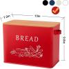 imageEfar Bread Box for Kitchen Countertop Metal Bread Storage Container Bin with Bamboo Lid for Cutting Bread Extra Large ampamp Farmhouse Style 13 x 72 x98 WhiteRed