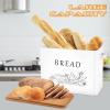 imageEfar Bread Box for Kitchen Countertop Metal Bread Storage Container Bin with Bamboo Lid for Cutting Bread Extra Large ampamp Farmhouse Style 13 x 72 x98 WhiteWhite
