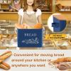 imageEfar Bread Box for Kitchen Countertop Metal Bread Storage Container Bin with Bamboo Lid for Cutting Bread Extra Large ampamp Farmhouse Style 13 x 72 x98 WhiteNavy Blue