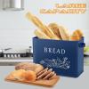 imageEfar Bread Box for Kitchen Countertop Metal Bread Storage Container Bin with Bamboo Lid for Cutting Bread Extra Large ampamp Farmhouse Style 13 x 72 x98 WhiteNavy Blue