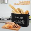 imageEfar Bread Box for Kitchen Countertop Metal Bread Storage Container Bin with Bamboo Lid for Cutting Bread Extra Large ampamp Farmhouse Style 13 x 72 x98 WhiteBlack