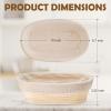 imageEfar Bread Proofing Basket Set of 2 9 Inch Round Dough Bowls for Rising Sourdough Bread Baking Supplies with Liners for Home and Professional BakingOval