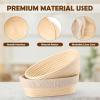 imageEfar Bread Proofing Basket Set of 2 9 Inch Round Dough Bowls for Rising Sourdough Bread Baking Supplies with Liners for Home and Professional BakingOval