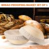 imageEfar Bread Proofing Basket Set of 2 9 Inch Round Dough Bowls for Rising Sourdough Bread Baking Supplies with Liners for Home and Professional BakingRound