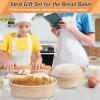 imageEfar Bread Proofing Basket Set of 2 9 Inch Round Sourdough Bread Baking Supplies Complete Sourdough Starter Kit for Beginners9Round  10Oval
