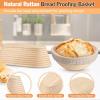 imageEfar Bread Proofing Basket Set of 2 9 Inch Round Sourdough Bread Baking Supplies Complete Sourdough Starter Kit for Beginners9Round  10Oval