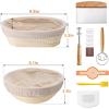 imageEfar Bread Proofing Basket Set of 2 9 Inch Round Sourdough Bread Baking Supplies Complete Sourdough Starter Kit for Beginners9Round  10Oval