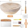 imageEfar Bread Proofing Basket Set of 2 9 Inch Round Sourdough Bread Baking Supplies Complete Sourdough Starter Kit for Beginners9Round  9Round