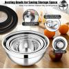 imageEfar Mixing Bowls Set of 5 Stainless Steel Salad Mixing Bowl with Transparent Lid Metal Nesting Bowl Attach with 3 Graters for Kitchen PreppingServingBakingStorage 462615107 QT  BlueBlack
