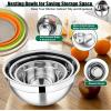 imageEfar Mixing Bowls Set of 5 Stainless Steel Salad Mixing Bowl with Transparent Lid Metal Nesting Bowl Attach with 3 Graters for Kitchen PreppingServingBakingStorage 462615107 QT  BlueColorful