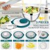 imageEfar Mixing Bowls Set of 5 Stainless Steel Salad Mixing Bowl with Transparent Lid Metal Nesting Bowl Attach with 3 Graters for Kitchen PreppingServingBakingStorage 462615107 QT  BlueTeal Blue