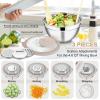 imageEfar Mixing Bowls Set of 5 Stainless Steel Salad Mixing Bowl with Transparent Lid Metal Nesting Bowl Attach with 3 Graters for Kitchen PreppingServingBakingStorage 462615107 QT  BlueKhaki
