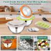 imageEfar Mixing Bowls Set of 5 Stainless Steel Salad Mixing Bowl with Transparent Lid Metal Nesting Bowl Attach with 3 Graters for Kitchen PreppingServingBakingStorage 462615107 QT  BlueColorful