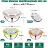 imageEfar Mixing Bowls Set of 5 Stainless Steel Salad Mixing Bowl with Transparent Lid Metal Nesting Bowl Attach with 3 Graters for Kitchen PreppingServingBakingStorage 462615107 QT  BlueColorful