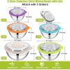 imageEfar Mixing Bowls Set of 5 Stainless Steel Salad Mixing Bowl with Transparent Lid Metal Nesting Bowl with 3 Graters for Kitchen PreppingServingBakingStorage 462615107 QT  Colorful